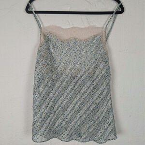 Victorias Secret Sheer Floral Lace Camisole Womens XL Tank Top Cottage Coquette